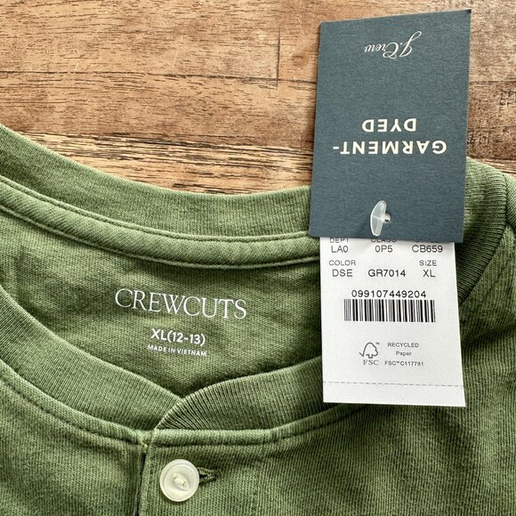NWT Crewcuts Garmet Dyed Henley (XL 12-13) - Picture 2 of 3